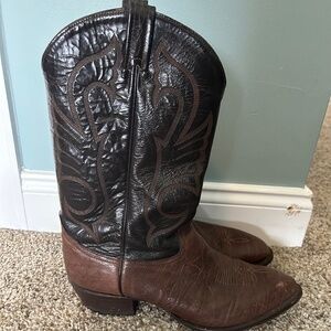 Tony Lama Cowboy Boots Men’s 12EE Extra Wide H8139 Brown Leather Western